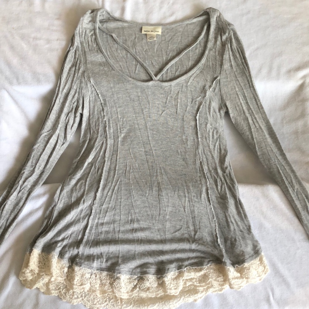 Belle De Jour Shirt with Lace Trim